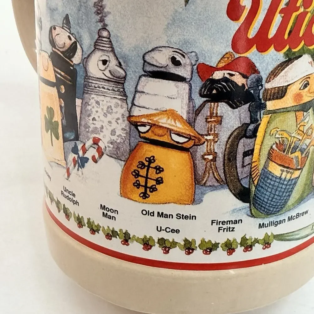 Vintage 90s Webco Utica Club Characters Beer Stein Mug FX Matt Brewing Company